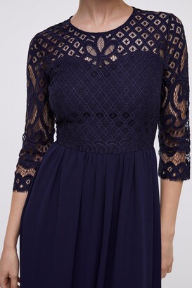 Coast Lace Bodice Full Georgette Skirt Midi Dress - ShopStyle
