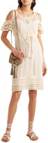 Thumbnail for your product : See by Chloe Cold-shoulder Macrame Cotton Dress