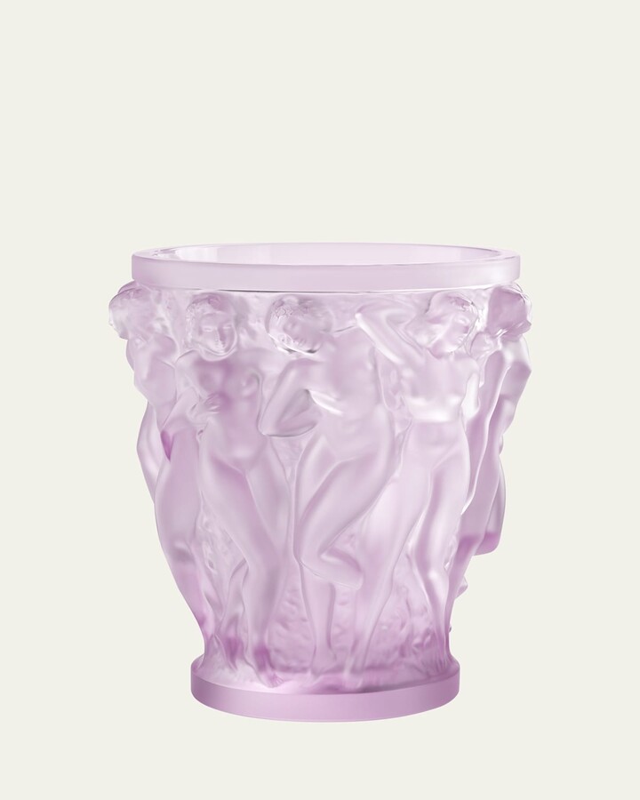 Lalique Bacchantes Pink Luster Vase