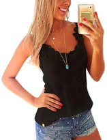 Thumbnail for your product : Pooqdo Women Vest Shirt Cotton+Lace Camisole Top Blouse (M, )