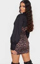 Thumbnail for your product : PrettyLittleThing Black Panelled Bodice Bodycon Shirt Dress