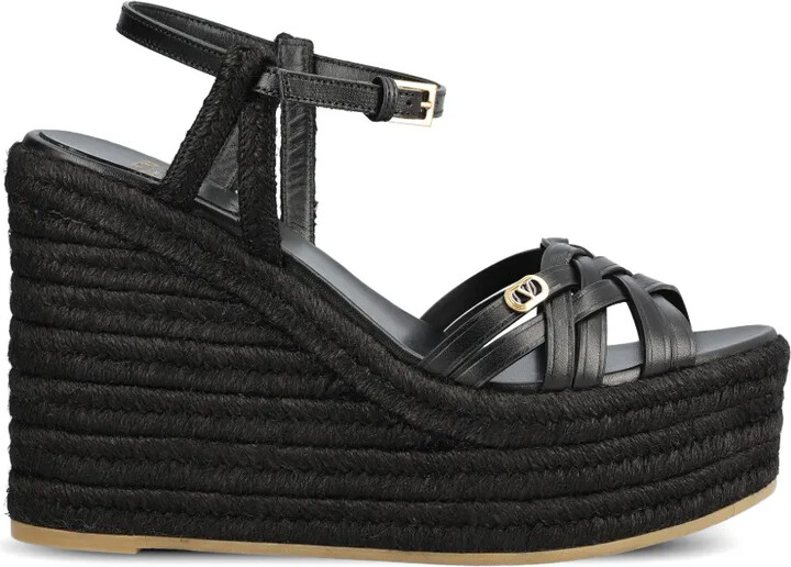 Valentino Garavani Rockstud woven wedge sandals