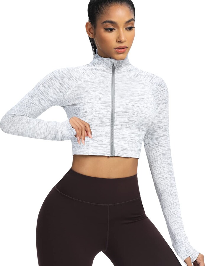 QUEENIEKE Women's Running Jacket Slim Fit Gym Tops Light Long Sleeve