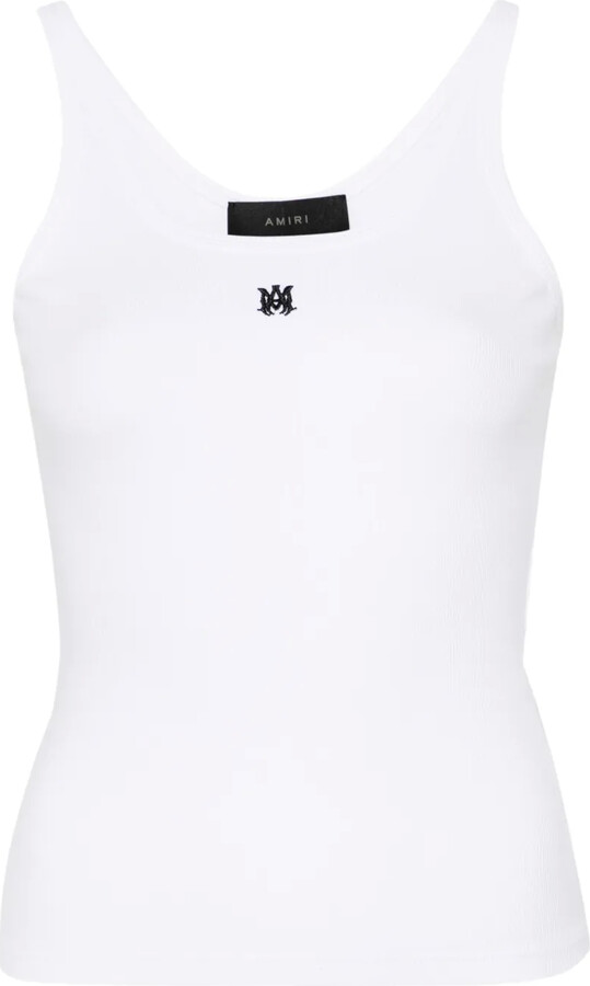 Amiri MA embroidered ribbed tank top