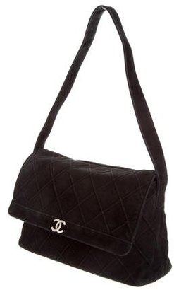 Chanel Suede Diamond Quilt Shoulder Bag