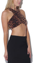 Thumbnail for your product : Arden B Sleeveless Leopard Crossover Crop Top
