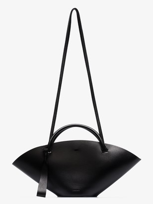 Jil Sander black Sombrero small leather tote bag