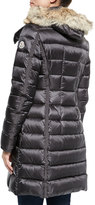 Thumbnail for your product : Moncler Hermico Puffer Coat with Fur Trim, Charcoal