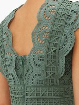 Thumbnail for your product : Sea Laurel Ruffle-trimmed Crochet Midi Dress - Khaki