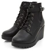 Thumbnail for your product : New Look Wide Fit Black Lace Up Elasticated Wedges