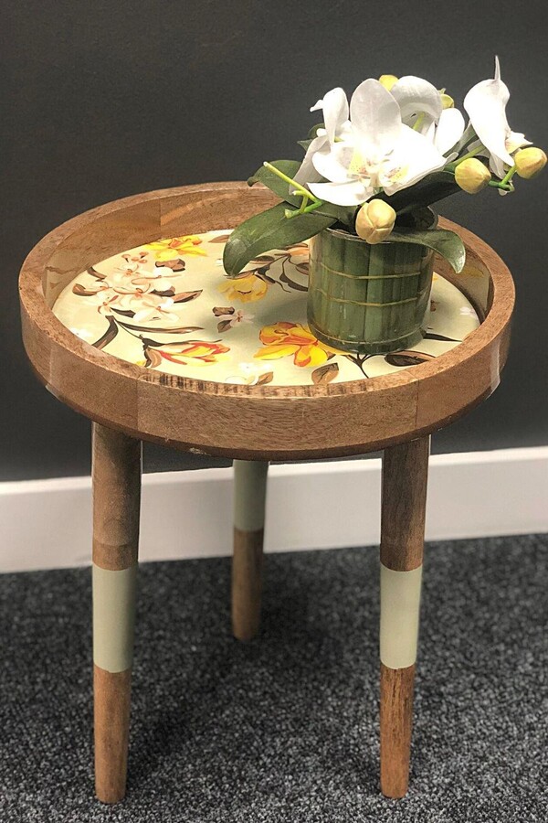 Hartsmede Handmade Side Table Solid Mango Wood Detachable Legs Vintage