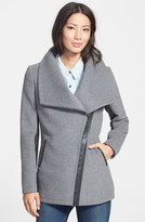 Thumbnail for your product : 7 For All Mankind Leather Trim Asymmetrical Wool Blend Jacket