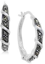 Thumbnail for your product : Macy's Marcasite Wrap-Look Hoop Earrings in Silver-Plate