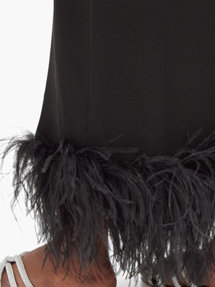 16Arlington Maika Feather-trimmed Crepe Dress - Black