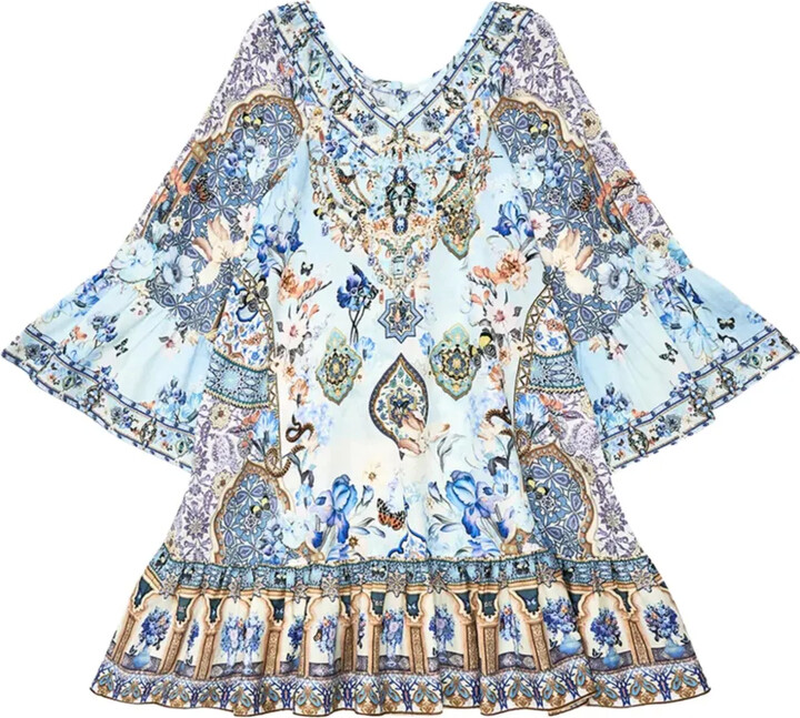 Camilla Kids Floral-Printed Bell-Sleeved Dress