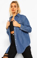 Thumbnail for your product : boohoo Oversized Denim Shirt