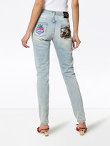 Thumbnail for your product : Gucci Embroidered Strawberry Leopard Skinny Jeans