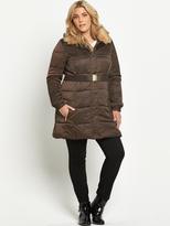 Thumbnail for your product : So Fabulous! So Fabulous Faux Fur Collar Belted Padded Longline Coat