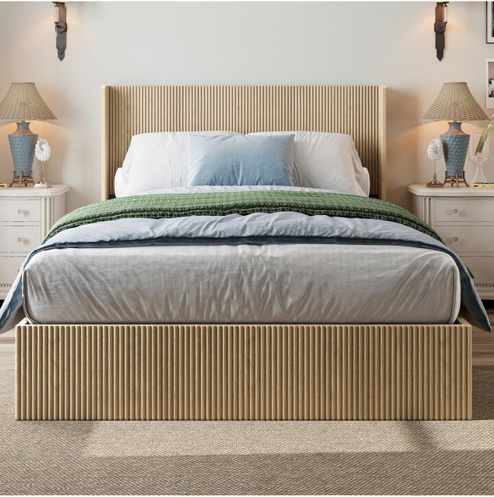 Streamdale Furniture Raised Oak Storage Bed Frame