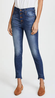 Madewell High Rise Skinny Jeans with Chewed Hem