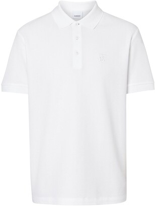 mens white burberry polo shirt