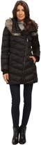 Thumbnail for your product : French Connection Drape Front Puffer Coat w/ Fur Trim