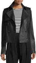 Thumbnail for your product : Vince Cropped Lamb Leather Trench Coat