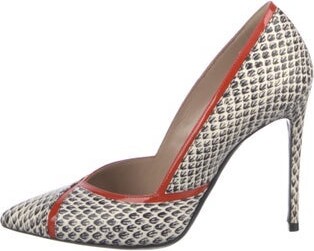 Barbara Bui Snakeskin Printed D'Orsay Pumps