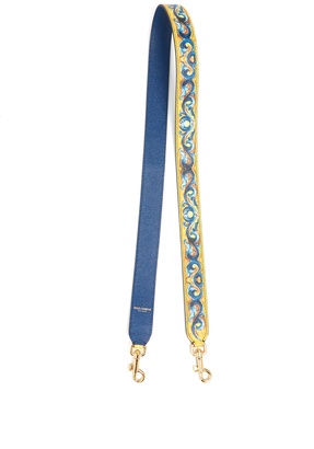 Dolce & Gabbana Majolica-print leather bag strap