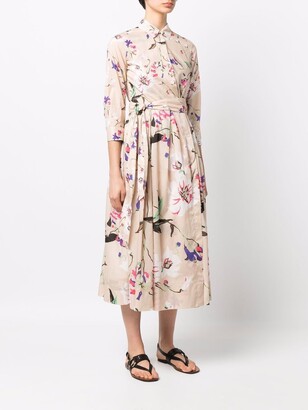 Sara Roka Floral Print Shirt Dress