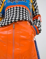 Thumbnail for your product : Pepe Jeans patent mini skirt with exposed zip