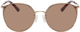Thumbnail for your product : McQ Brown Round Iconic Gravity Bar Sunglasses