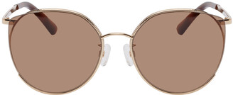 McQ Brown Round Iconic Gravity Bar Sunglasses