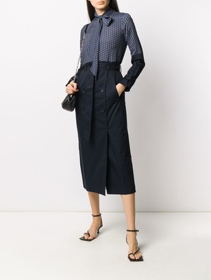 Rokh Scarf-Neck Trench Style Dress