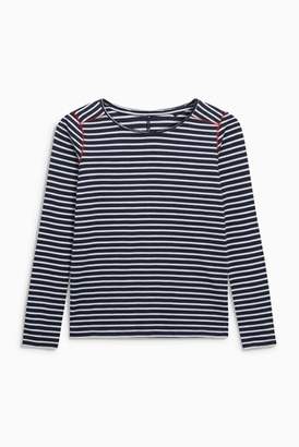 Next Womens Navy/White Basic Long Sleeve Stripe T-Shirt