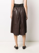 Thumbnail for your product : Brunello Cucinelli Leather Midi Skirt