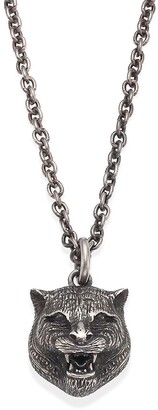 Gucci Sterling Silver Tiger Pendant Necklace - ShopStyle Jewelry