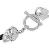 Thumbnail for your product : Alexander McQueen Silver-Tone And Leather Skull Bracelet