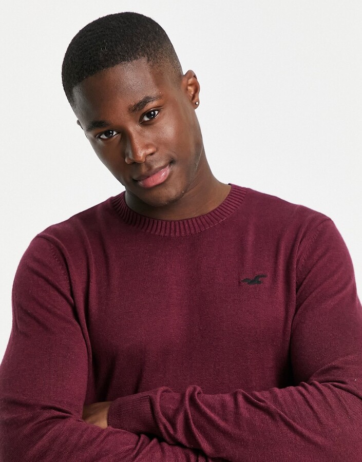 men's burgundy crew neck sweatshirt