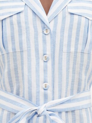 Evi Grintela Striped Linen-poplin Shirt Dress - Blue White