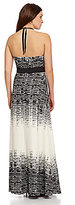 Thumbnail for your product : Vince Camuto Faux-Leather-Trimmed Ombre Halter Maxi Dress