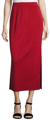 Misook Petite Long Straight Knit Skirt, Vintage Rose