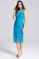 Thumbnail for your product : Turquoise Lace High Neck Bodycon Dress