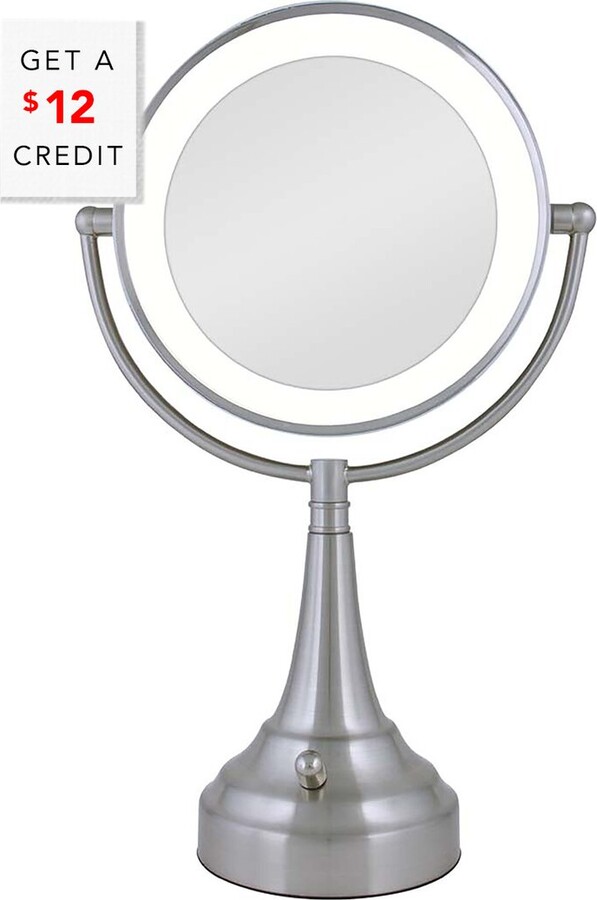 Zadro Cordless DualSided Led Lighted Round Vanity Mirror With 14