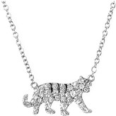 Thumbnail for your product : Qeelin Petite Tiger 18ct white gold diamond pendant necklace