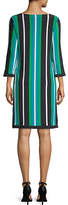Thumbnail for your product : INC International Concepts Striped Three-Quarter Sleeve Shift Dress