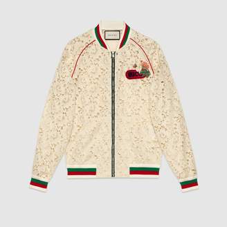 Gucci Flower lace bomber jacket