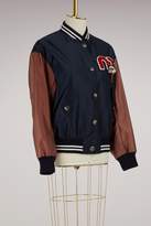 Thumbnail for your product : Miu Miu Embroidered logo bomber jacket