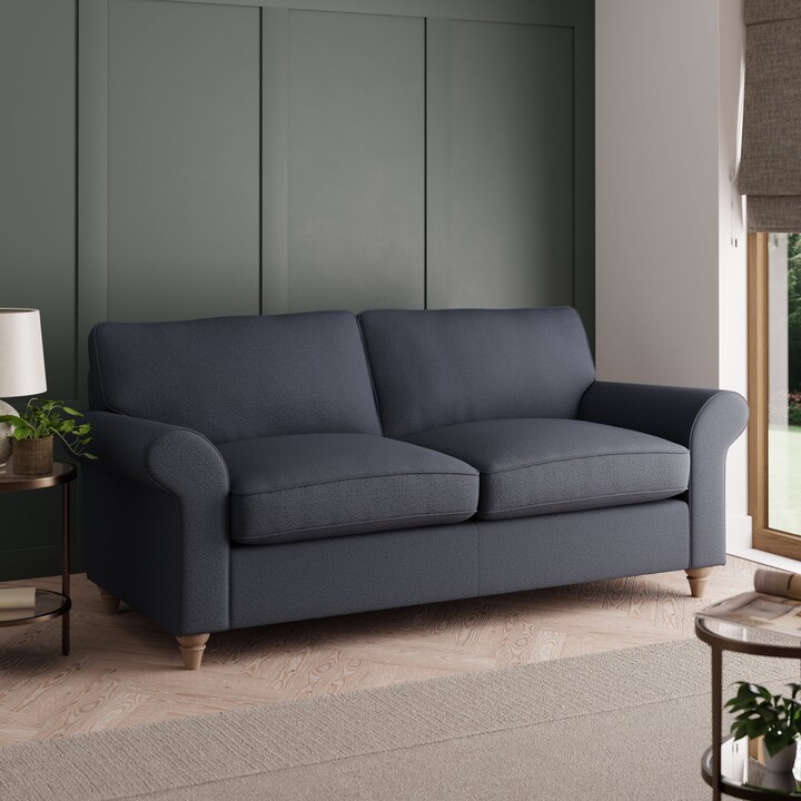 Dunelm Rosa Soft Chenille 3 Seater Sofa Navy Blue ShopStyle