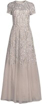 Thumbnail for your product : Aidan Mattox Short Sleeve Fully Beaded Ball Gown